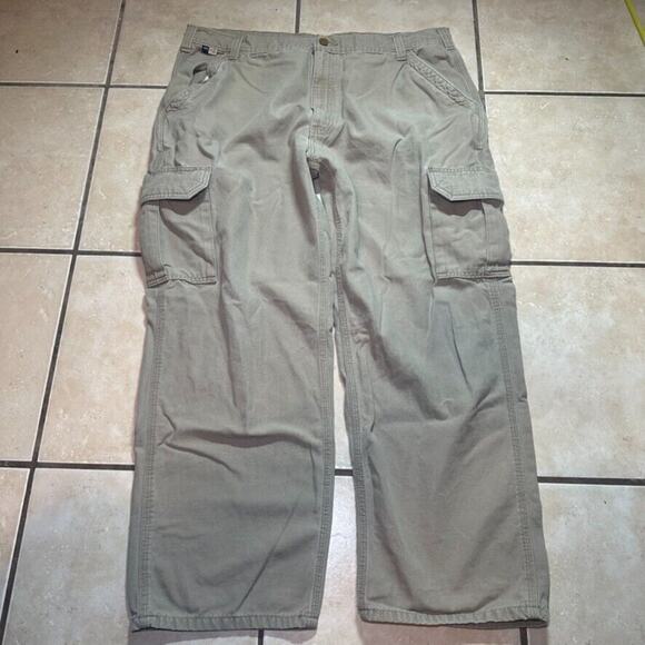 Carhartt FRB240-GKH Beige Cargo Workwear Pants Mens 40x32 Cat 2 Flame Resistant - Picture 2 of 9